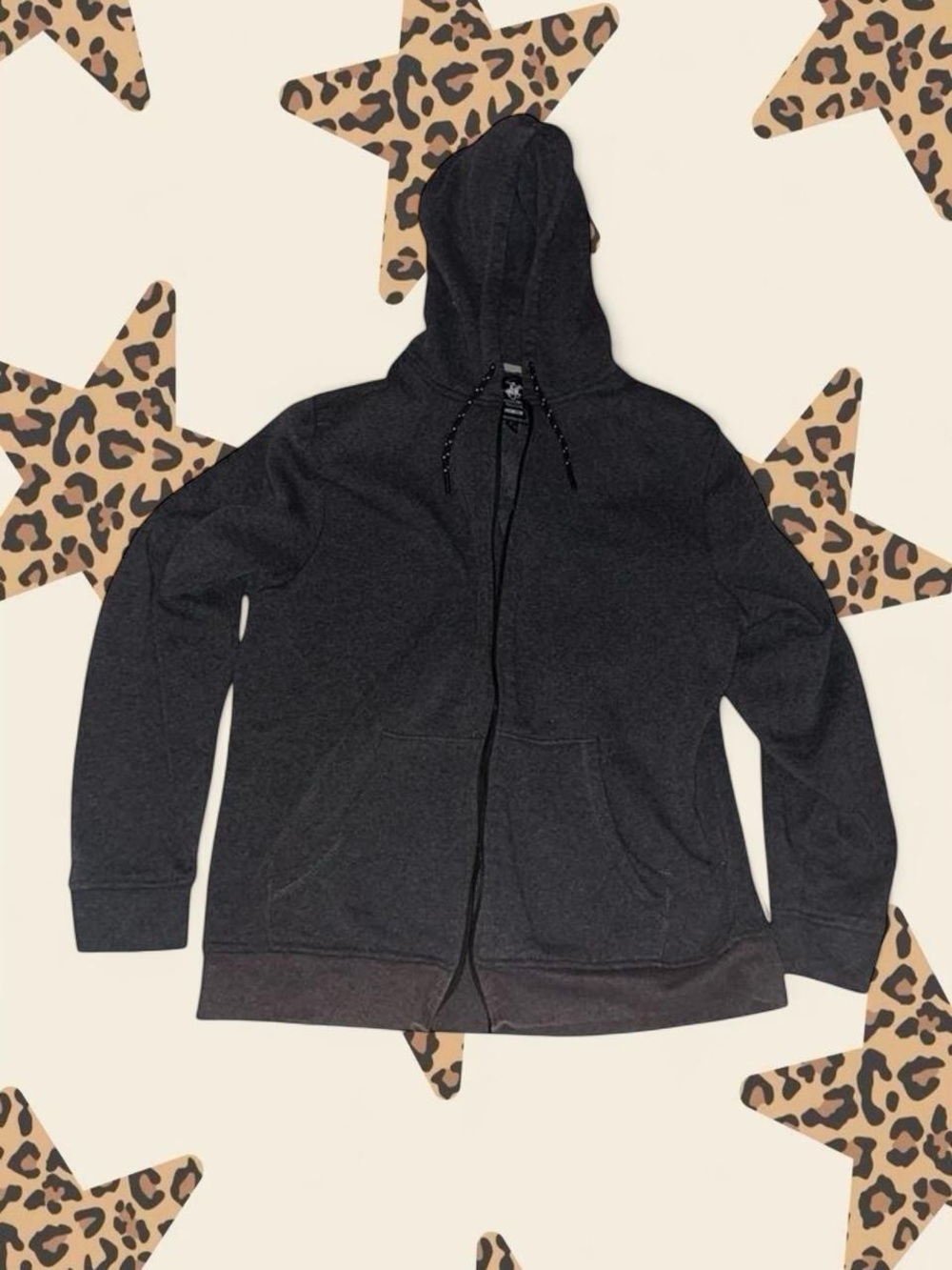 Beverly Hills Polo Club Men's Dark Charcoal Zip-Up Hoodie